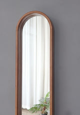 Decorative Rubber Frame Mirror With Elongated Oval Frame - Brown - Furniture Home Direct