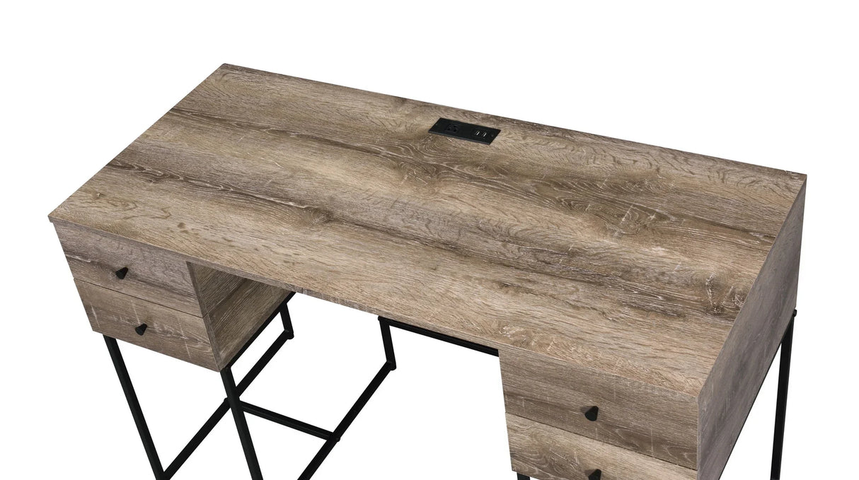 Desirre - Wirting Desk With USB Port - Oak - Furniture Home Direct