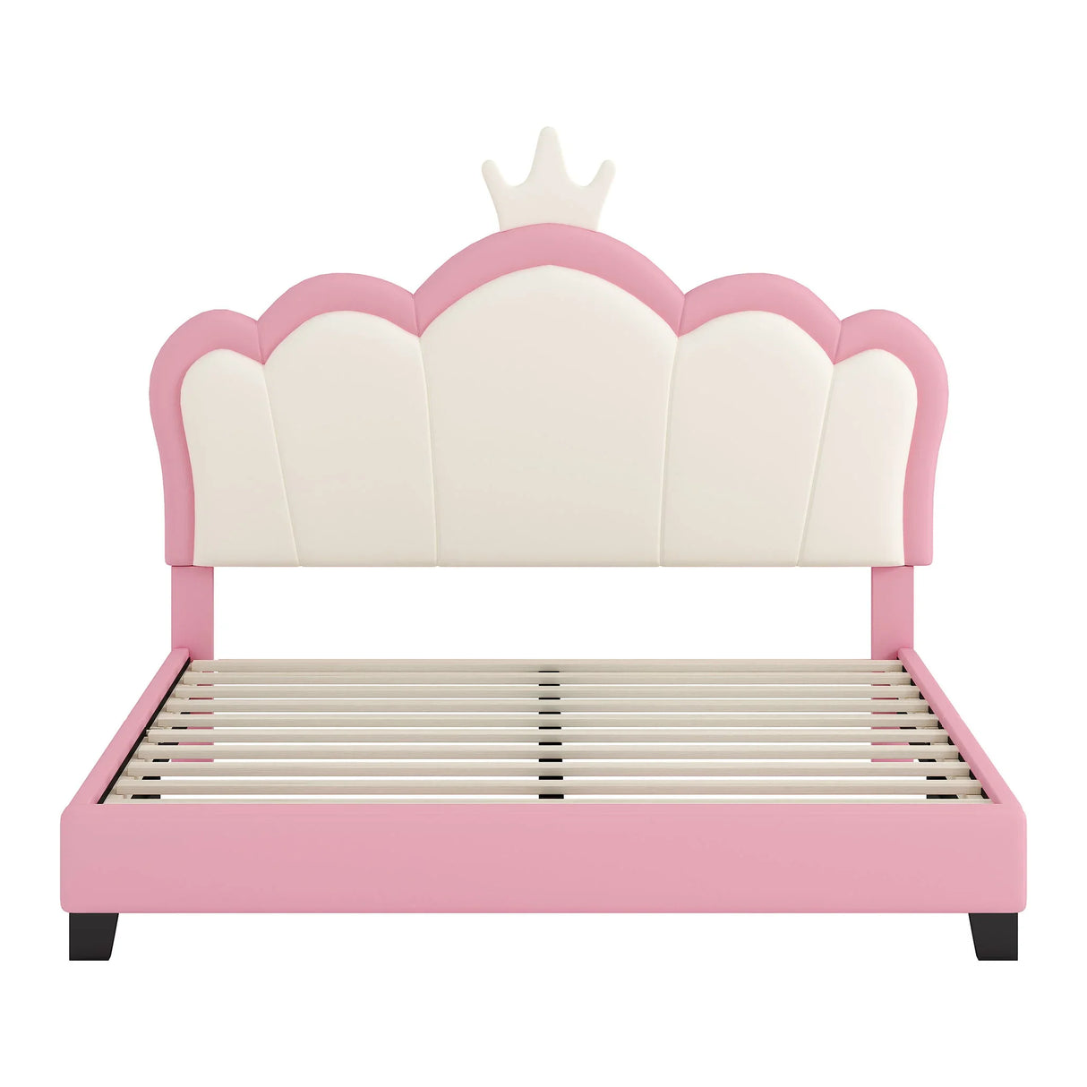 Upholstered Princess Platform Bed With Crown Headboard - Furniture Home Direct