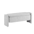Ottoman Oval Storage Bench, 3D Lamb Fleece Bench With Large Storage Space For The Living Room, Entryway And Bedroom - Furniture Home Direct