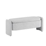 Ottoman Oval Storage Bench, 3D Lamb Fleece Bench With Large Storage Space For The Living Room, Entryway And Bedroom - Furniture Home Direct