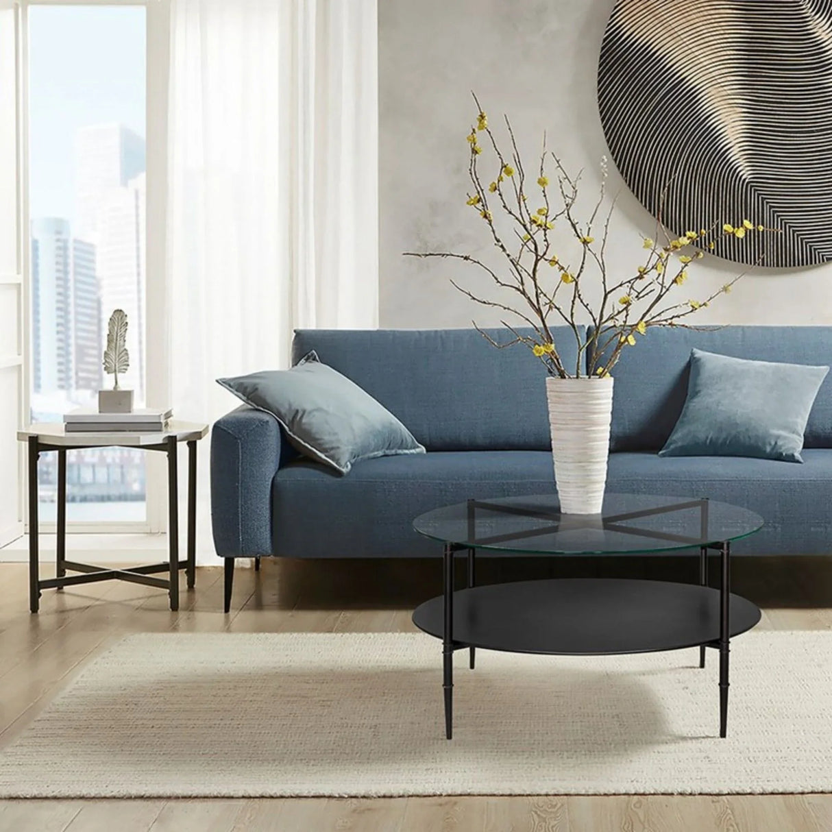 Caroline - Round Coffee Table - Black - Furniture Home Direct