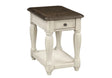 Chairside Table With Storage - Antique White - Furniture Home Direct