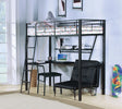 Senon - Twin Loft Bed With Desk - Black / Silver - Furniture Home Direct