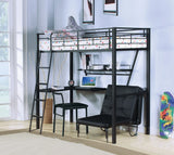 Senon - Twin Loft Bed With Desk - Black / Silver - Furniture Home Direct