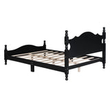 Platform Bed Full Size Wood Frame With Slat Support Black - Furniture Home Direct