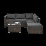 5 Piece Wicker Patio Sectional Set - Gray - Furniture Home Direct