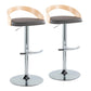 Grotto - Contemporary Adjustable Barstool, Swivel With Rounded T Footrest (Set of 2) - Furniture Home Direct