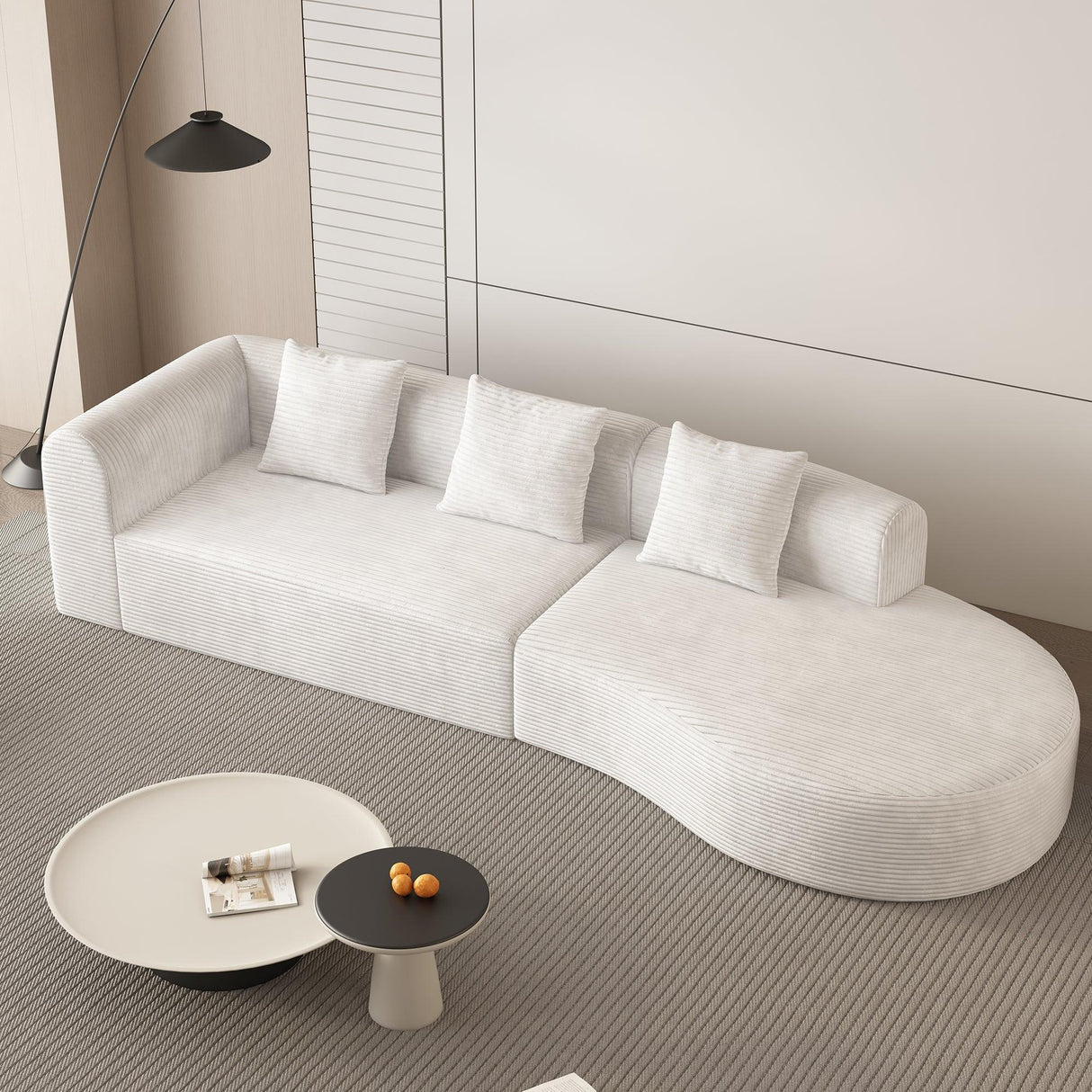 Modular Stationary Sofa - White - Furniture Home Direct