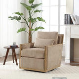 Comfy Accent Barrel Chair, 360 Degree Swivel - Furniture Home Direct