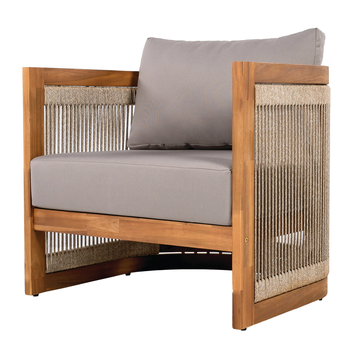4 Piece Outdoor Set With Barrel Style Chairs - Brown - Furniture Home Direct