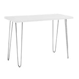 Mid-Century Modern Hairpin Leg Computer Desk - White - Furniture Home Direct