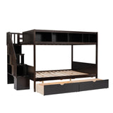 Bunk Bed With Shelfs, Storage Staircase And 2 Drawers - Furniture Home Direct