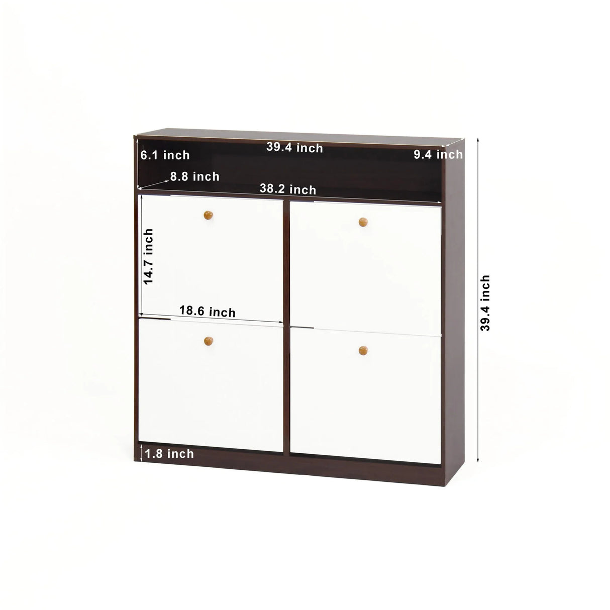 Modern Freestanding Shoe Storage Cabinet With 4 Flip Drawers - Furniture Home Direct