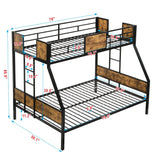 Modern Metal Bunk Bed With Side Ladders And Guardrail - Furniture Home Direct