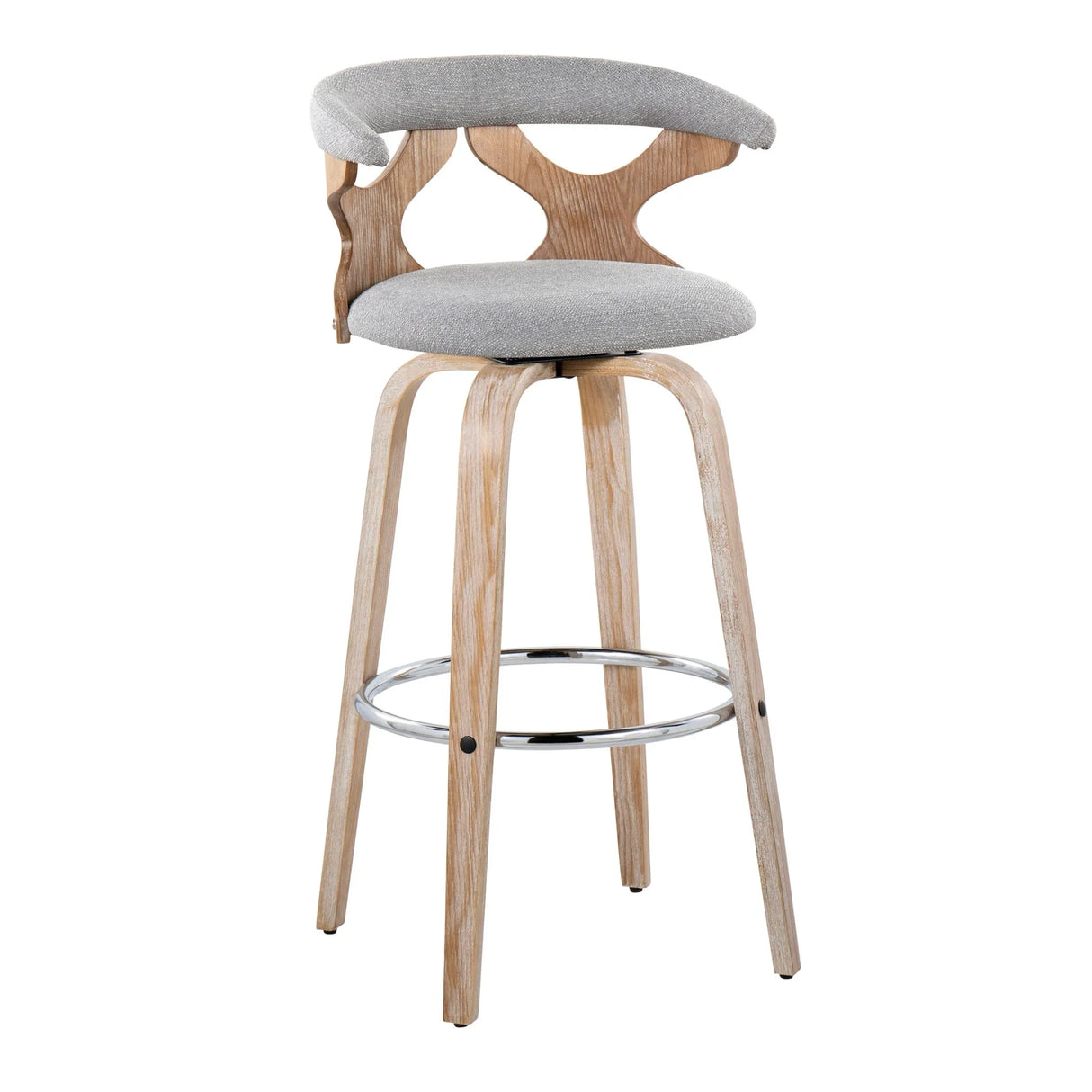 Gardenia - Contemporary Fixed Height Barstool With Swivel With Round Footrest (Set of 2) - Furniture Home Direct