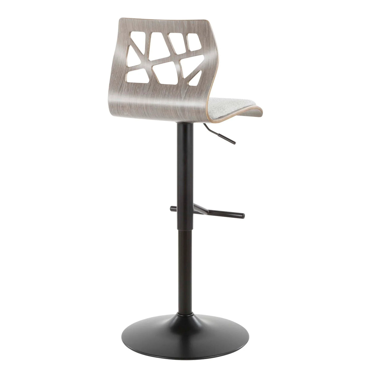 Folia - Mid Century Modern Adjustable Barstool With Swivel With Straight T Footrest (Set of 3) - Furniture Home Direct