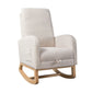 High Back Glider Rocking Chair With Retractable Footrest And Rubber Wood Legs - Furniture Home Direct