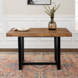 Rustic Metal And Solid Distressed Dining Table - Furniture Home Direct
