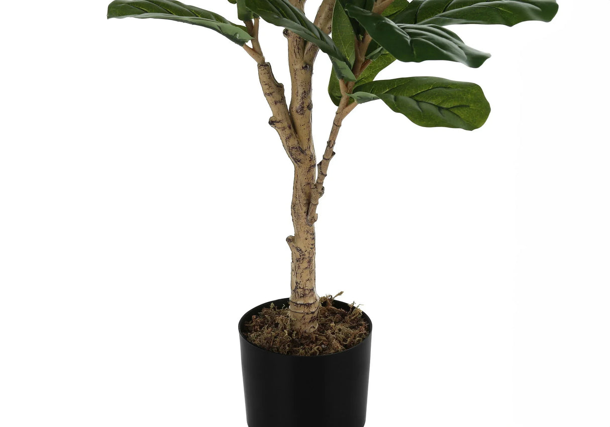 47" Tall, Artificial Plant, Fiddle Tree, Indoor, Faux, Fake, Floor, Greenery, Potted, Real Touch, Decorative - Green / Black - Furniture Home Direct