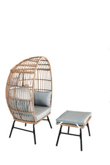 Outdoor Wicker Egg Chair And Footstool - Furniture Home Direct