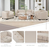 Upholstered 3 Piece Sofa Set With Legs - Furniture Home Direct