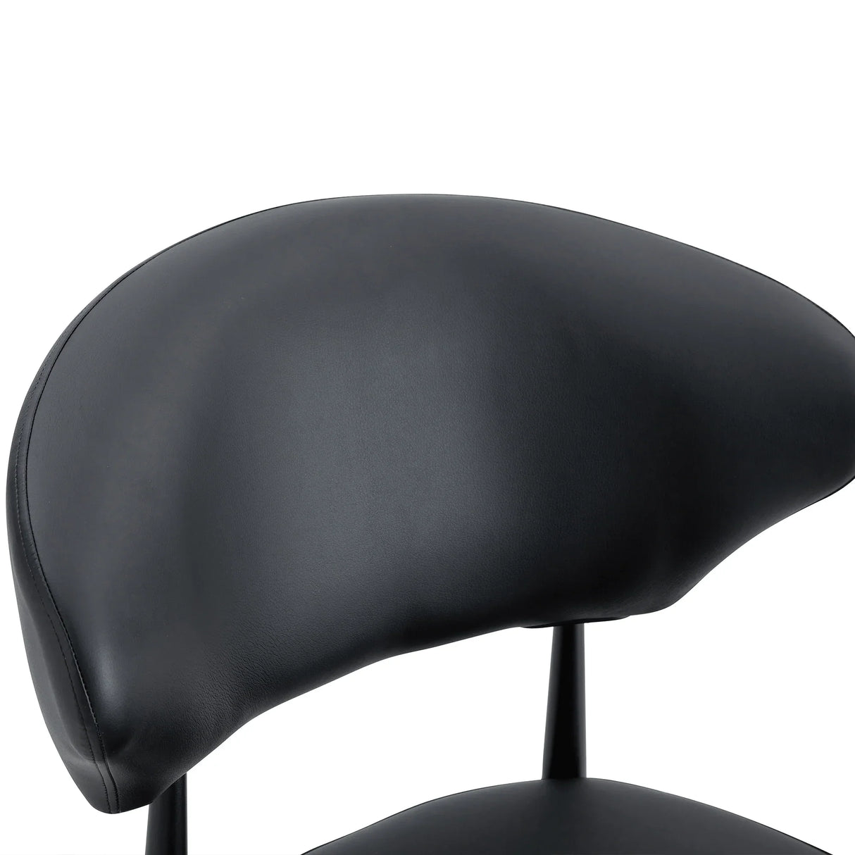 Dining Chairs Set Of 4 Modern PU Leather Metal Legs Black - Furniture Home Direct