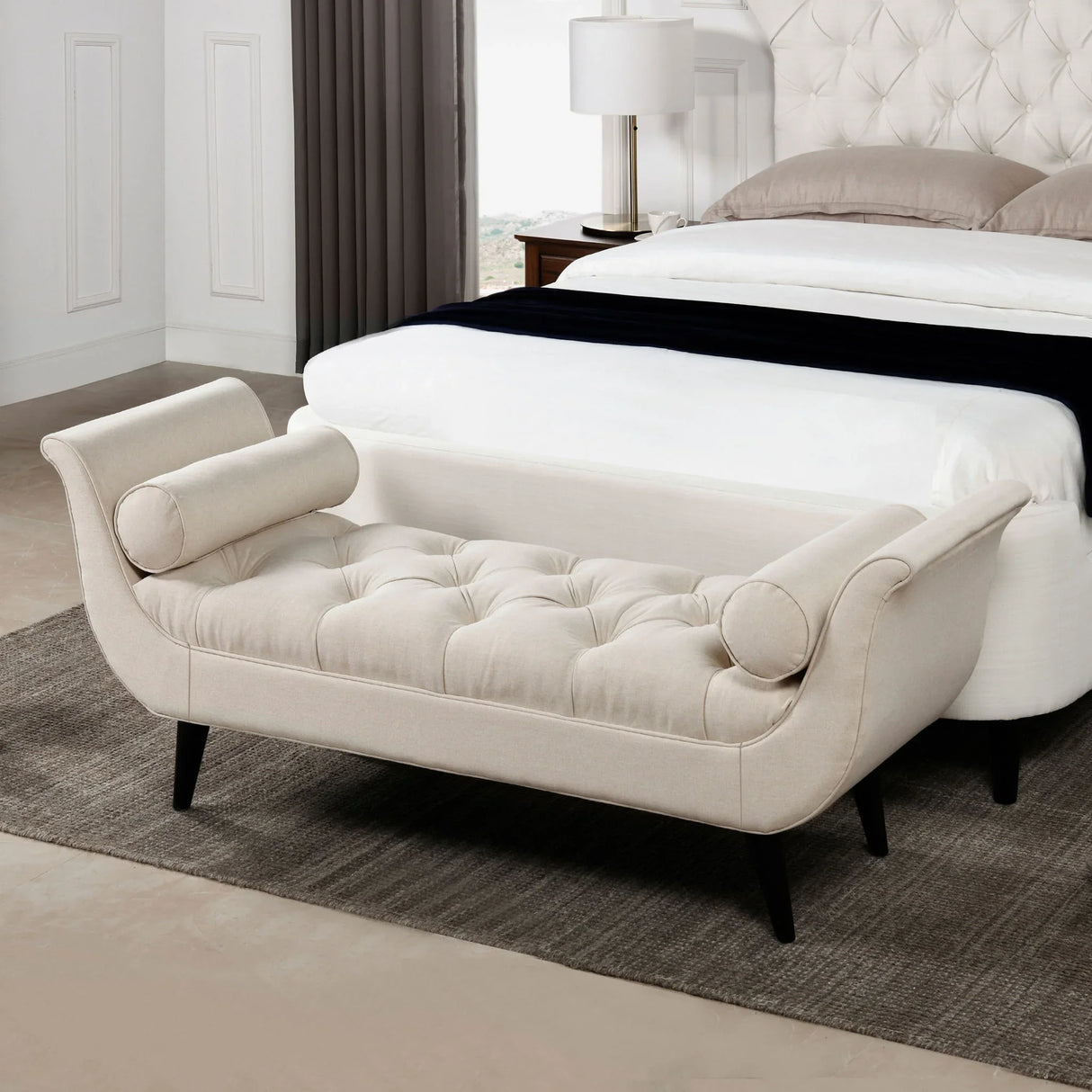 Alma - Tufted Flared Arm Entryway Bench - Furniture Home Direct