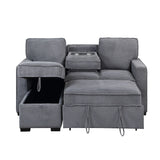 Territory - Pull Out Sofa Bed With Design - Dark Gray - Furniture Home Direct