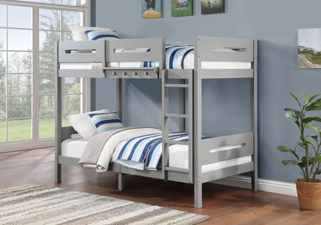 Edah - Twin Twin Bunk Bed - Gray - Furniture Home Direct