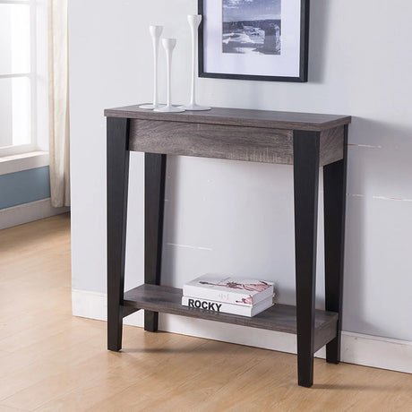 Modern Two Toned Console With Two Shelves - Furniture Home Direct