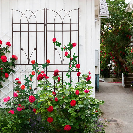 Metal Garden Trellis Rustproof For Climbing Plants Outdoor Flower Support - Furniture Home Direct