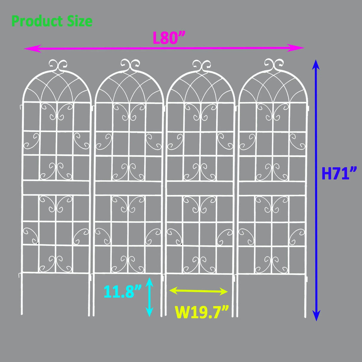 Metal Garden Rustproof Trellis For Climbing Plants Outdoor Flower Support - Furniture Home Direct