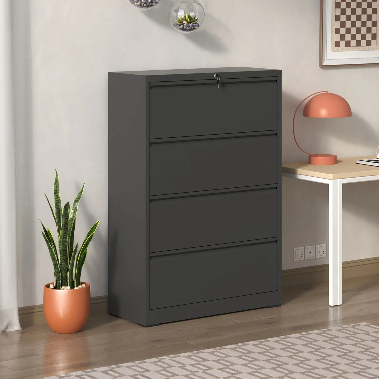 Premium Drawer Metal Lateral File Cabinet With Lock - Furniture Home Direct