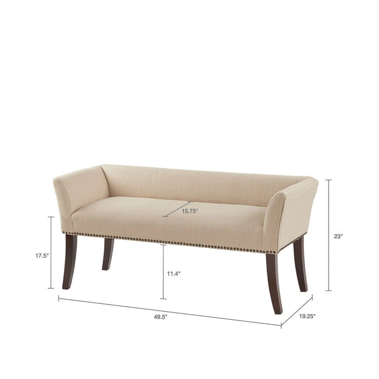 Elegant Design Bench Upholstery, Solid Wood Frame - Furniture Home Direct