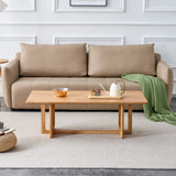 Chinese Style White Solid Wood And Imitation Rattan Coffee Table - Furniture Home Direct