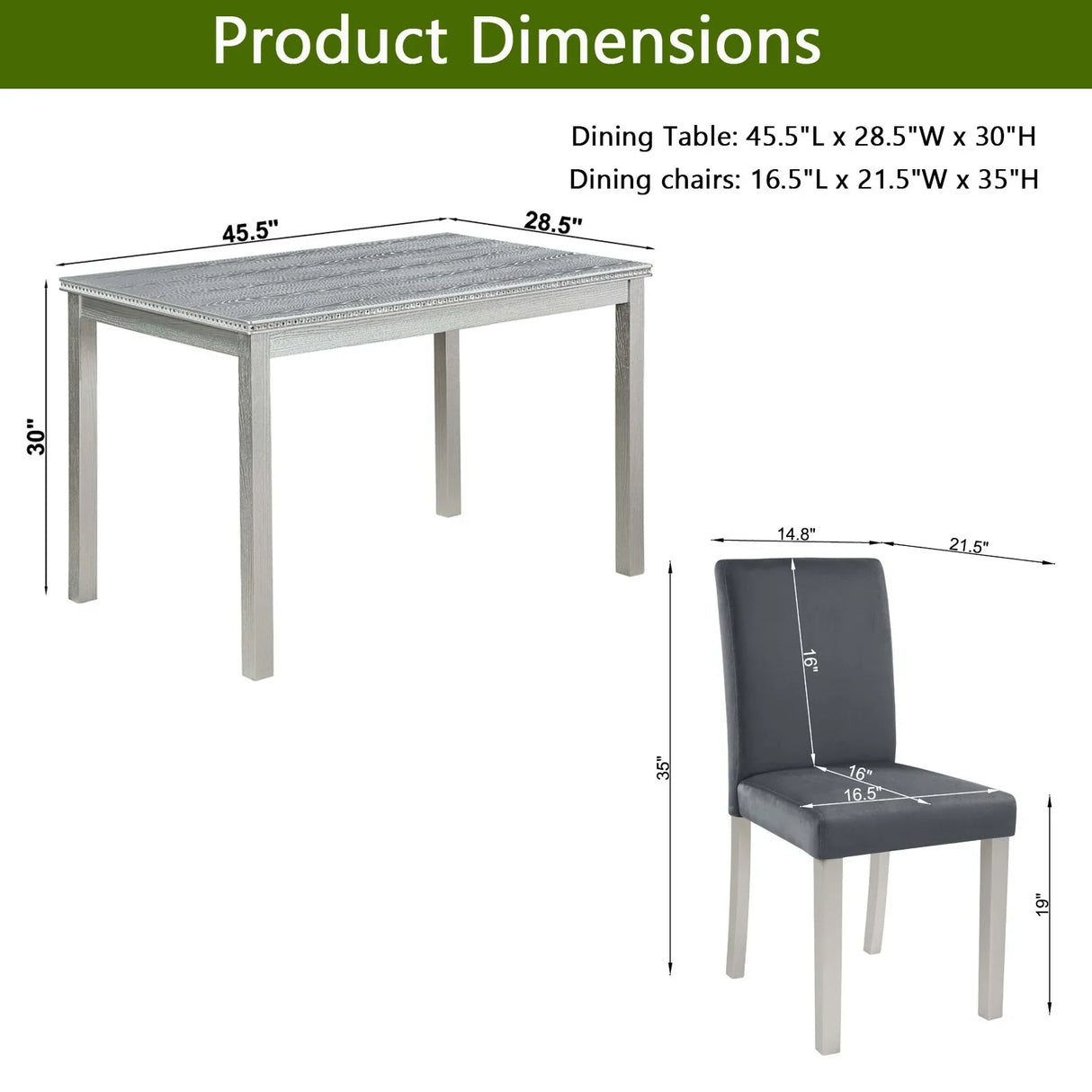 Dining Table Set, Table With A Rectangular Table And Upholstered Chairs - Furniture Home Direct