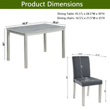 Dining Table Set, Table With A Rectangular Table And Upholstered Chairs - Furniture Home Direct