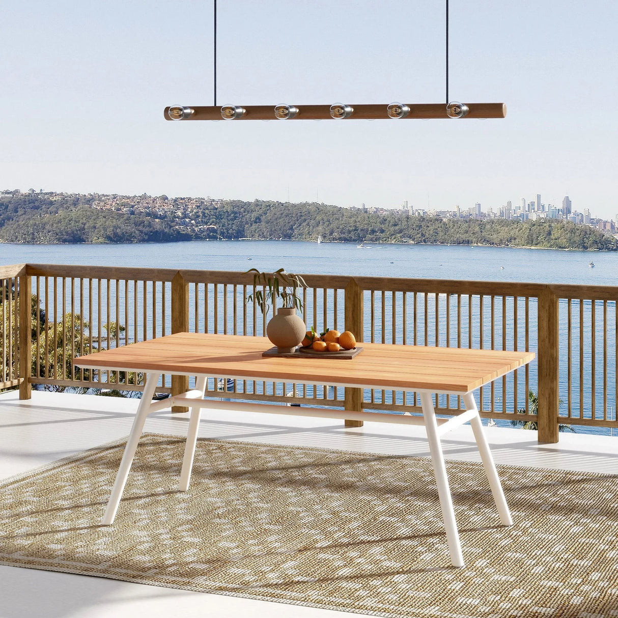 Maiden - 6 Seater Patio Dining Table - Natural Teak - Furniture Home Direct
