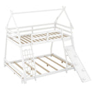 Twin Over Queen House Bunk Bed With Climbing Nets And Climbing Ramp - Furniture Home Direct