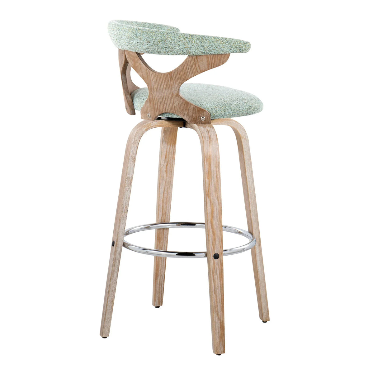 Gardenia - Contemporary Fixed Height Barstool With Swivel With Round Footrest (Set of 2) - Furniture Home Direct