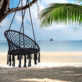 Macrame Hanging Hammock Chair, Cotton Rope Swing For Indoor And Outdoor Use - Furniture Home Direct