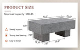 Coffee Table Modern Minimalist Stone Look MDF Textured Gray - Furniture Home Direct