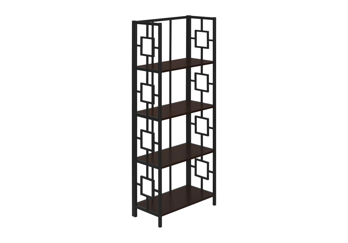 Bookshelf, Bookcase, Etagere, 4 Tier, For Office, Contemporary & Modern - Espresso - Furniture Home Direct