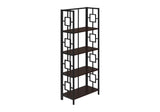 Bookshelf, Bookcase, Etagere, 4 Tier, For Office, Contemporary & Modern - Espresso - Furniture Home Direct