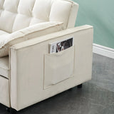Modern Velvet Sofa, Sofa Pull-Out Bed, Small Love Seat Casual Sofa With Back, With Pillow, Pockets, Living Room Furniture, 3 In 1 Convertible Sleep Sofa Bed - Furniture Home Direct