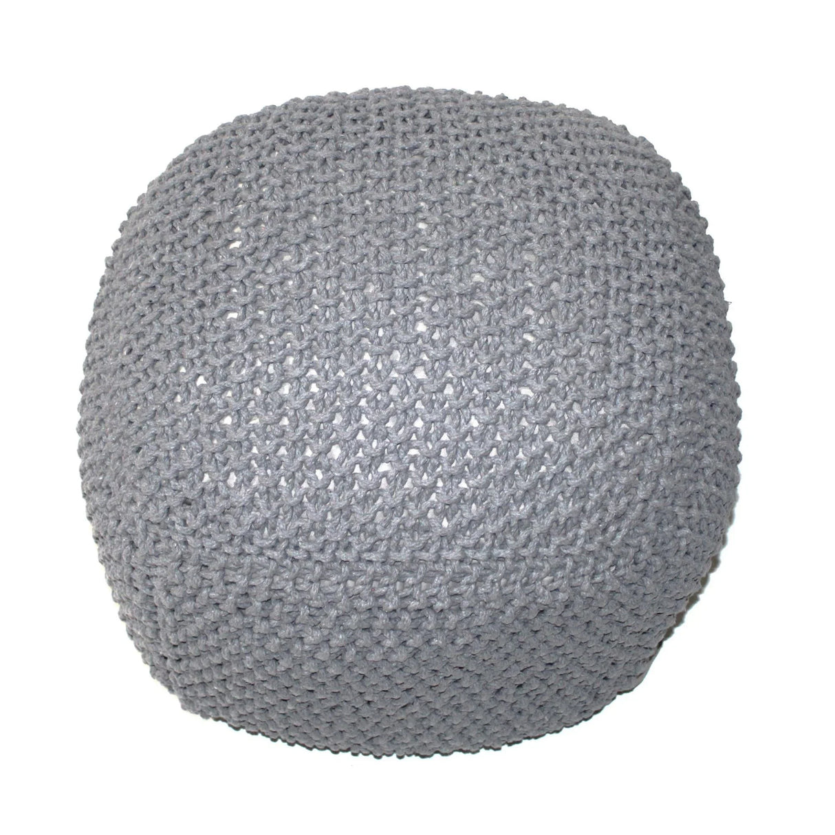 Semi Rounded Pouf, Cable Knitted, Perfect Seating - Furniture Home Direct