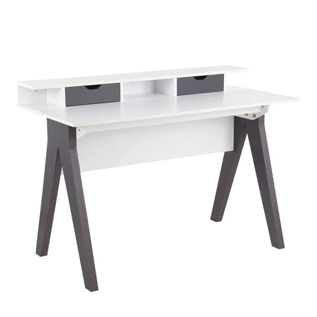 Wishbone - Contemporary Desk - Gray / White - Furniture Home Direct