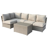 Comfortable Modern Patio Rattan Sectional Set With Cushions - Furniture Home Direct