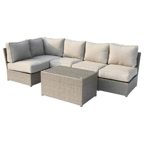 Comfortable Modern Patio Rattan Sectional Set With Cushions - Furniture Home Direct